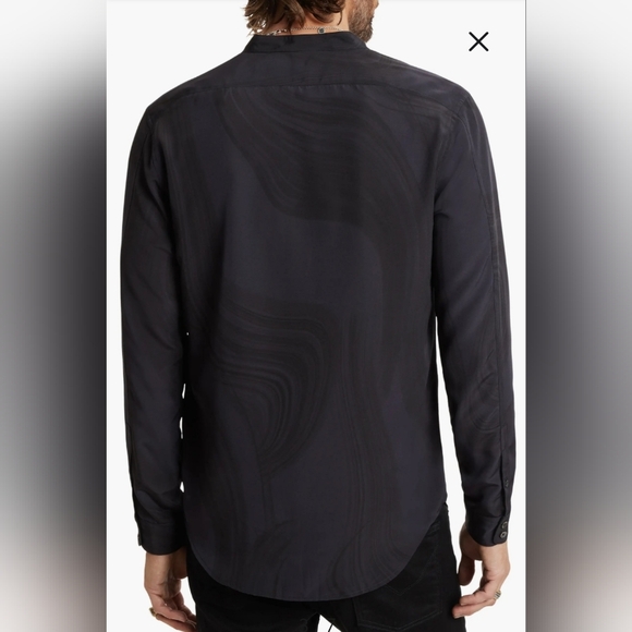 Estill Swirl Print Band Collar ShirtJohn Varvatos - Picture 3 of 9